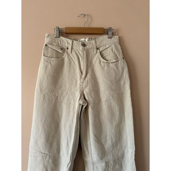 Abercrombie & Fitch The Loose High Rise Jean Tan Baggy Straight Leg 26/2L - Picture 3 of 9